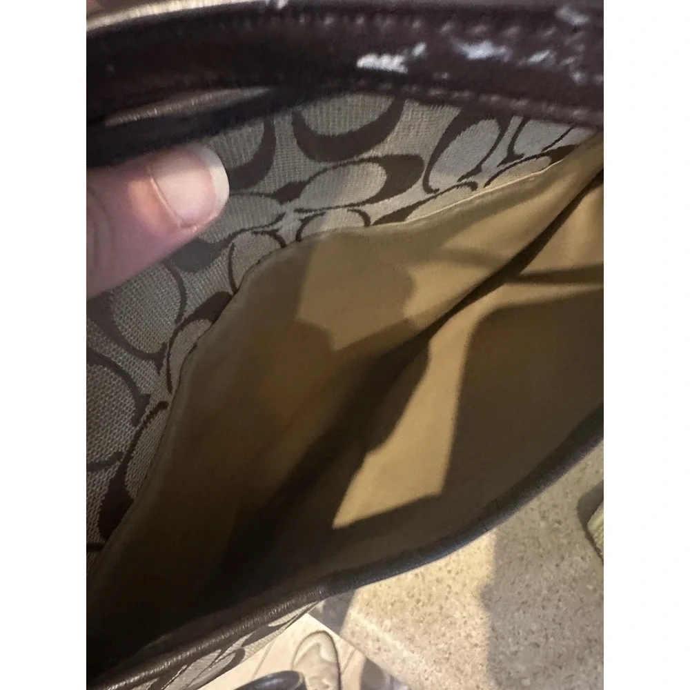 Coach Signature C Jacquard Crossbody Bag Brown Leather Adjustable Strap